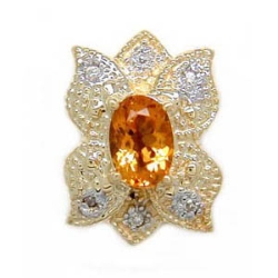 B3613 14K CITRINE & DIAMOND SLIDE 